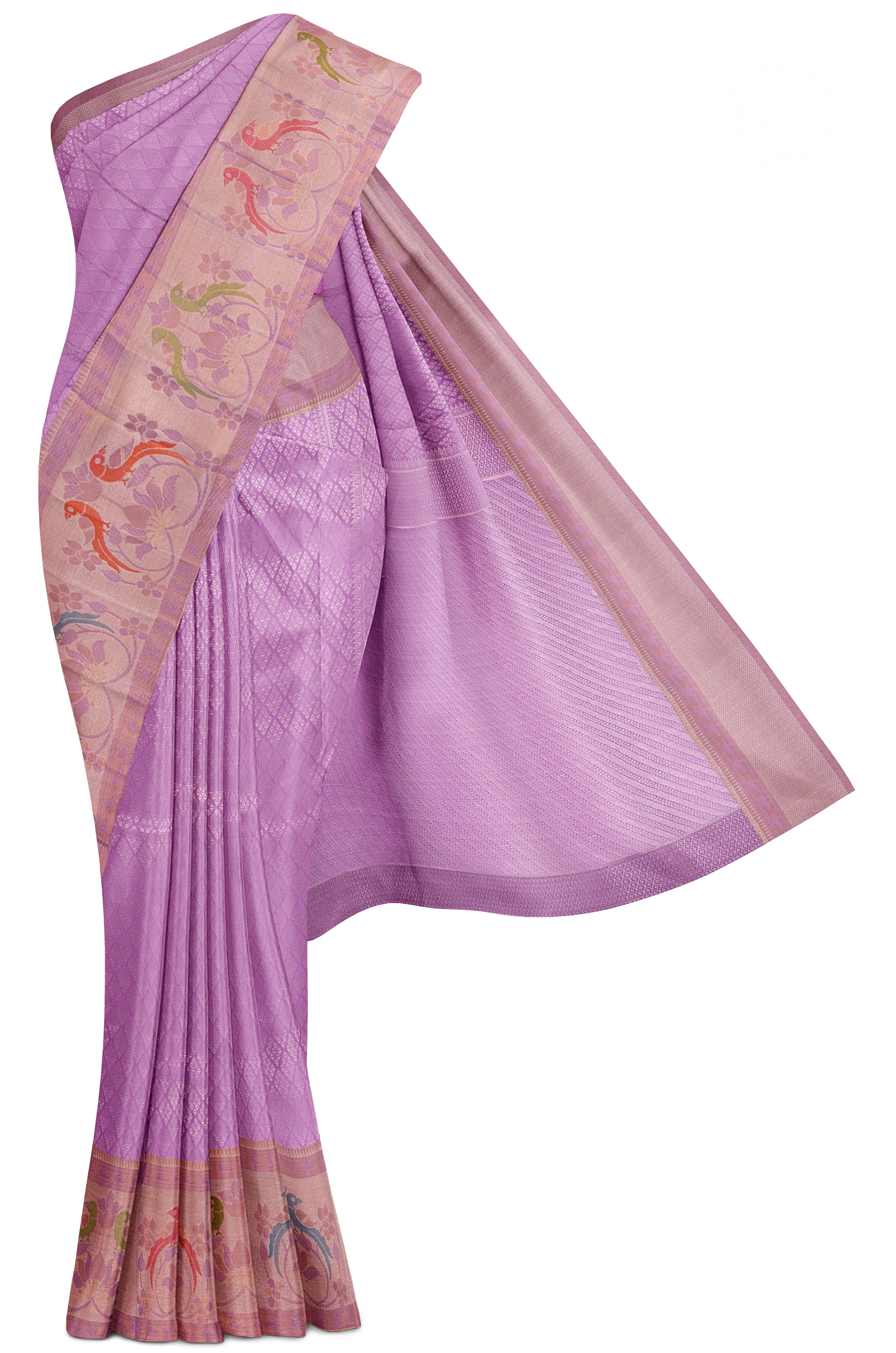 Lavendor Tissue Silk Saree with Diamond Butta