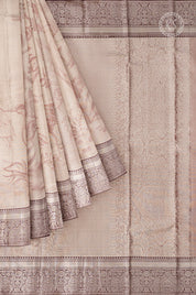 Silver Tissue Silk Saree with Floral