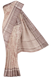 Silver Tissue Silk Saree with Floral