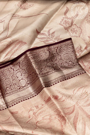 Silver Tissue Silk Saree with Floral