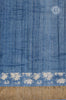 Blue Floral Printed Tussar Saree with Paavanji Border