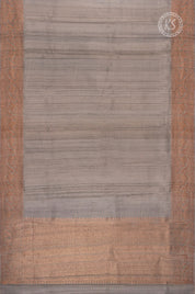 Grey Tusser Saree with Copper Zari