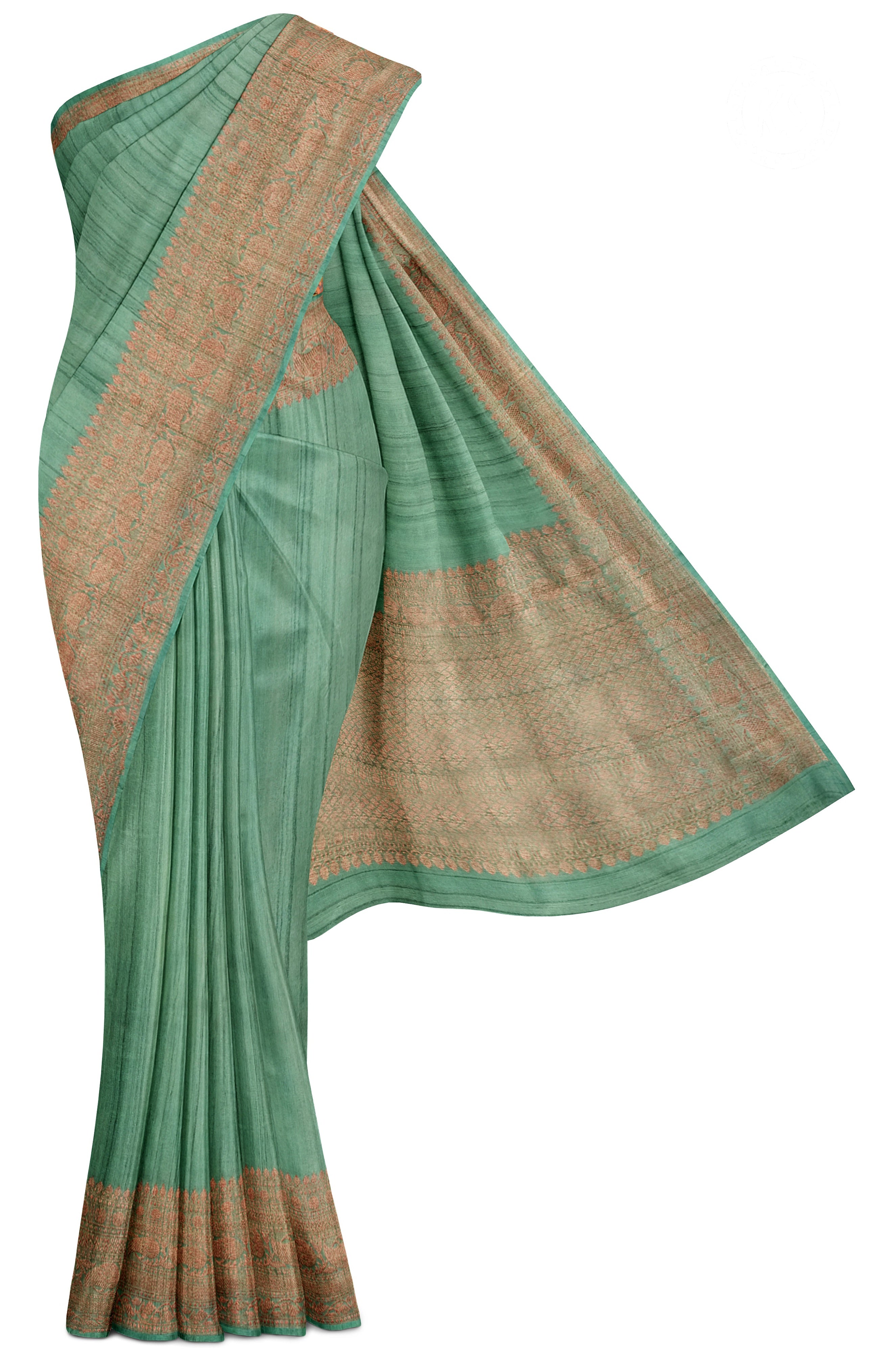 Pine Green Tussar Saree