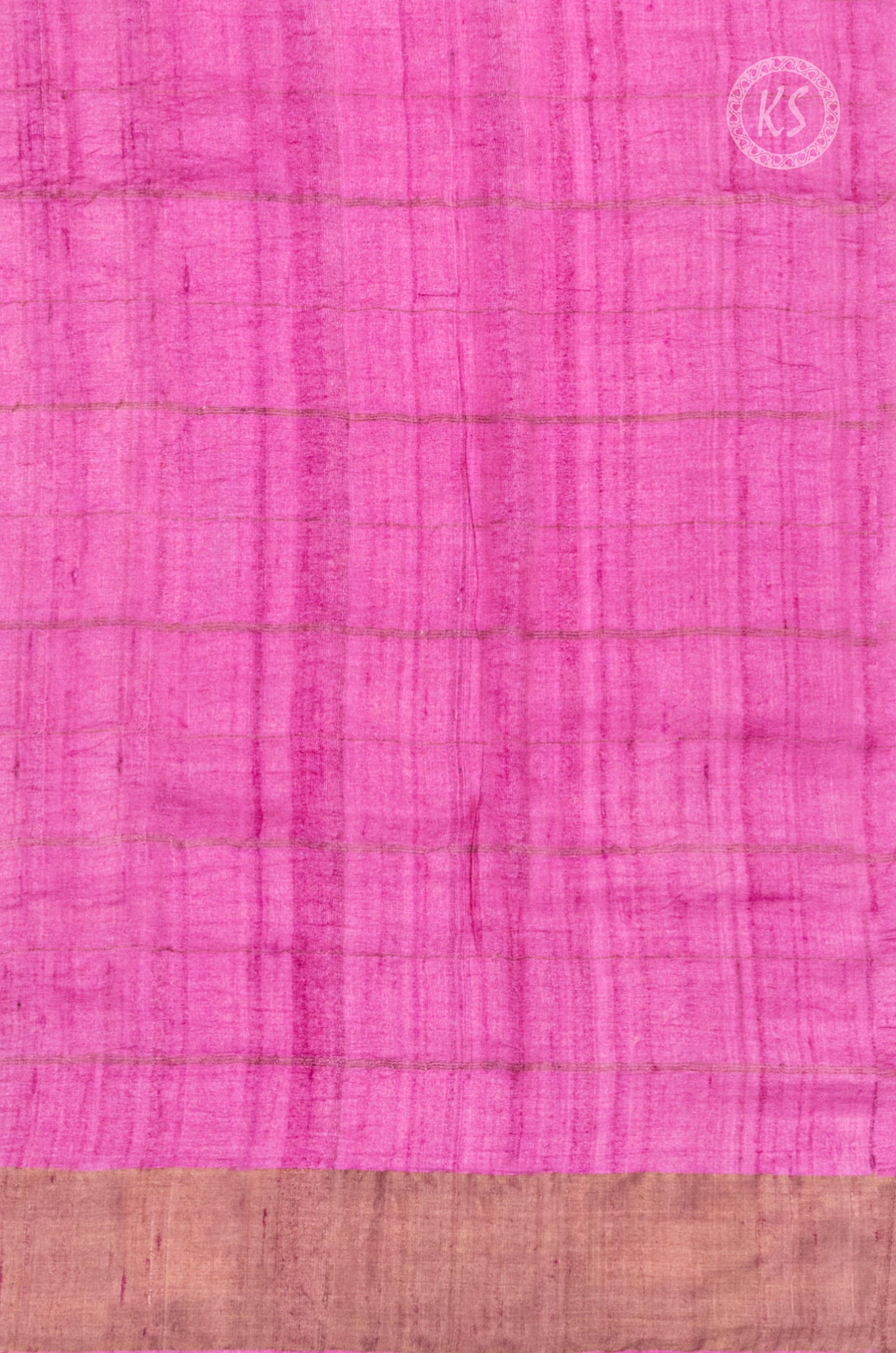 Green Tussar Saree with Pink Paavanji Border