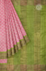 Baby Pink Floral Printed Tussar saree With Paavanji Border