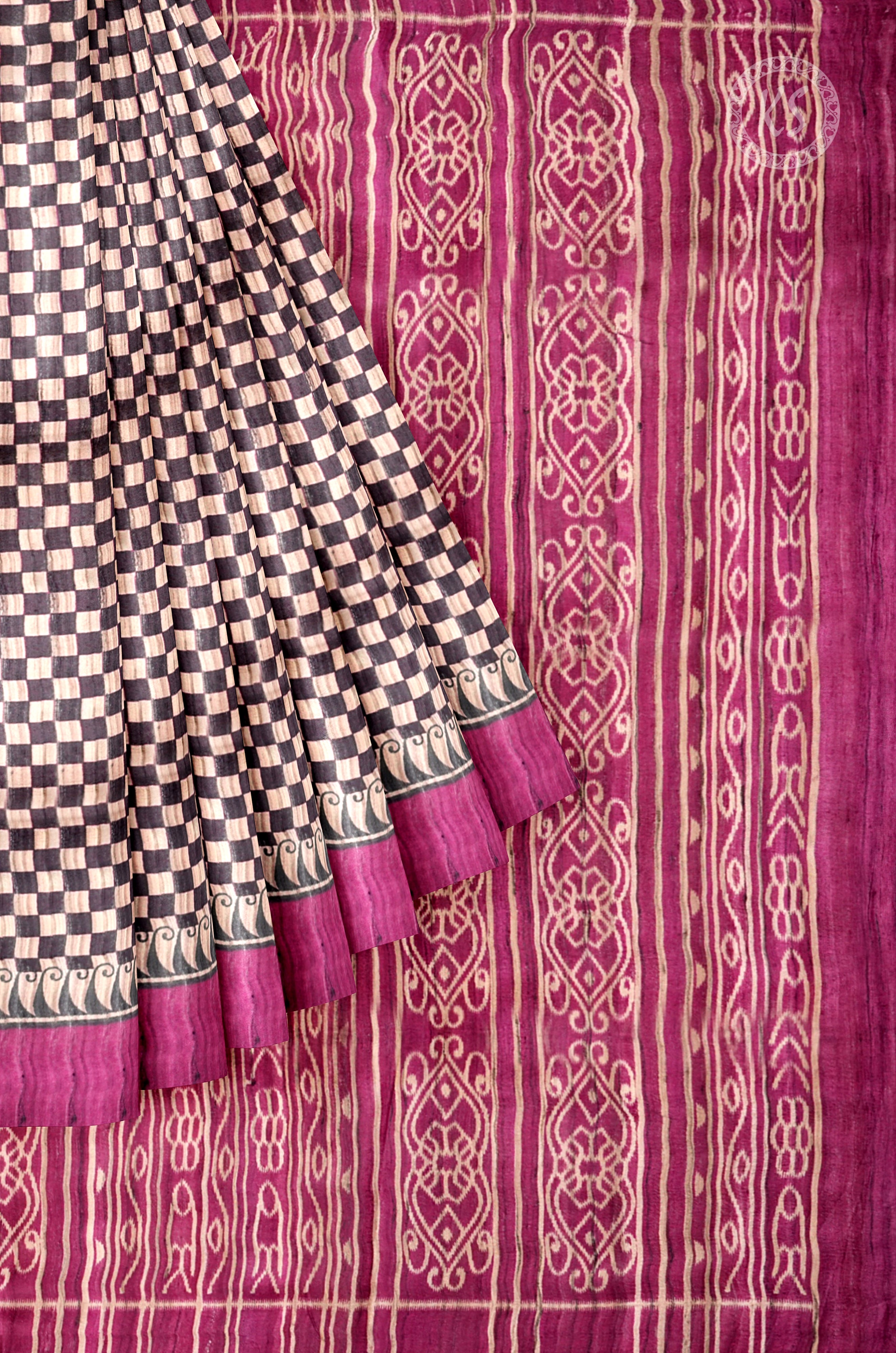 Purple Bandhani Design Tussar Saree