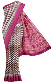 Purple Bandhani Design Tussar Saree