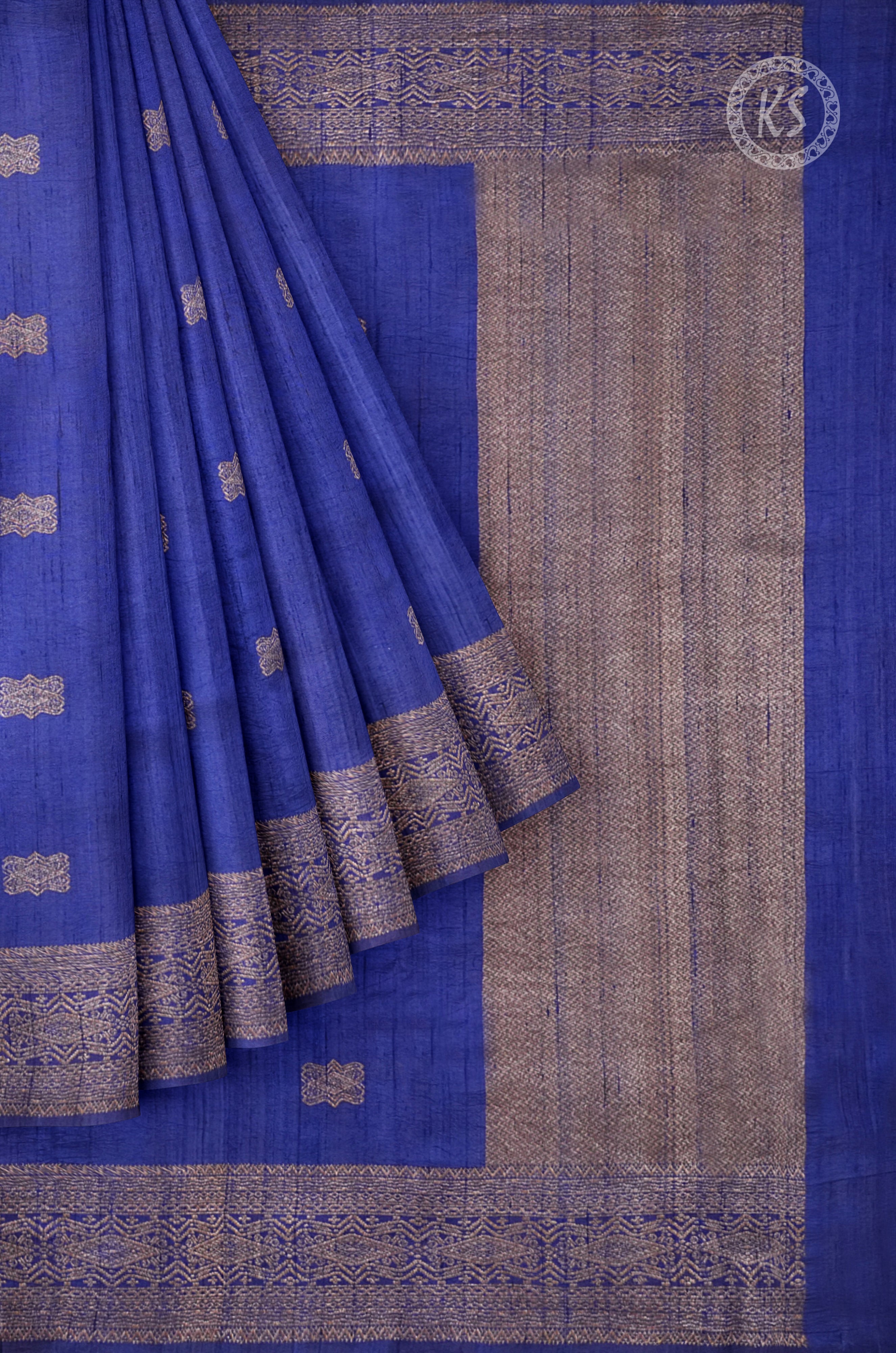 Royal Blue Tussar Saree