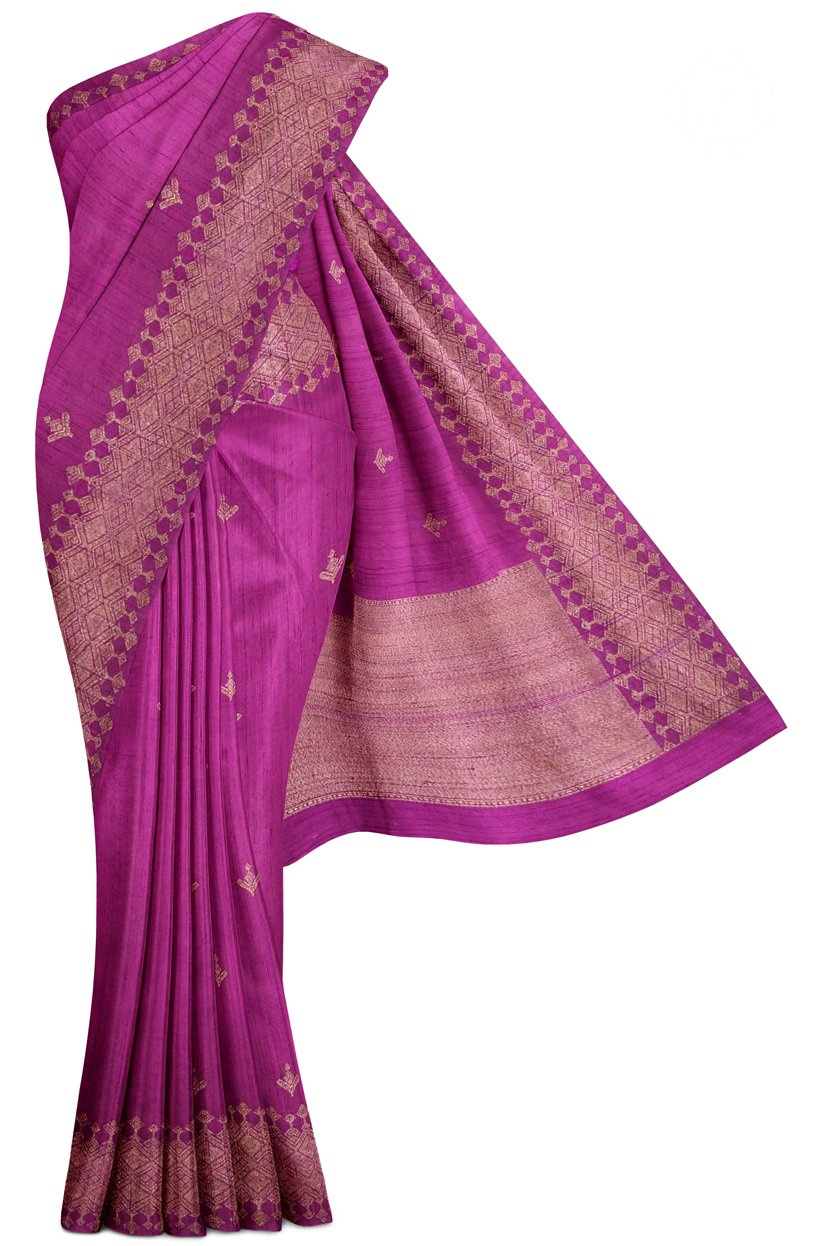 Purple Tussar Saree with butta