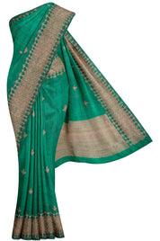 Green Tussar Saree with butta