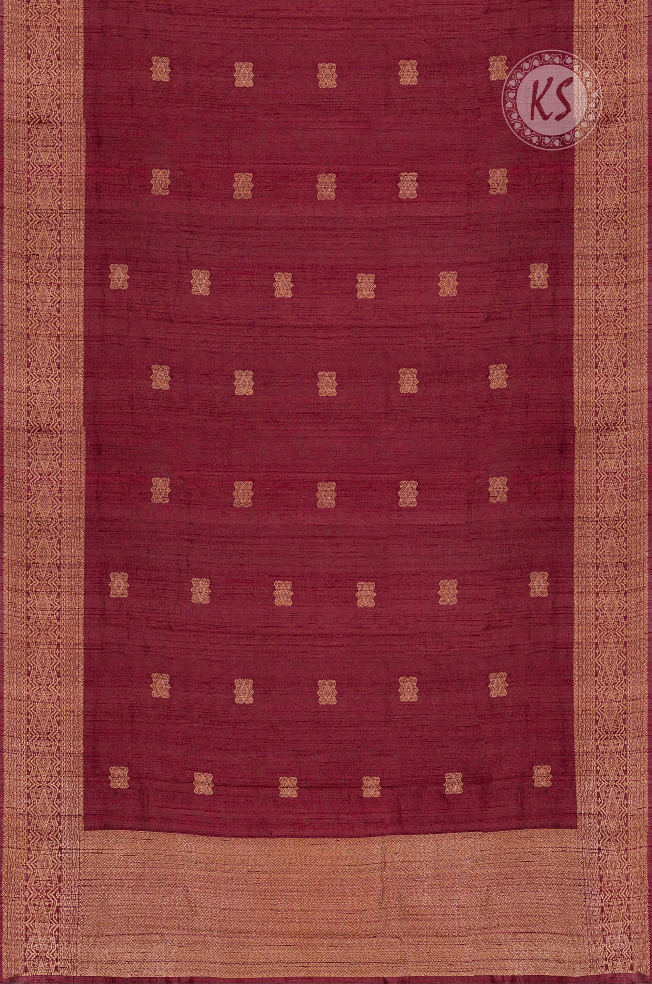 Maroon Tussar Saree