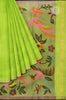 Parrot Green Tussar Saree