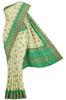 Green Tussar Saree With Floral Design