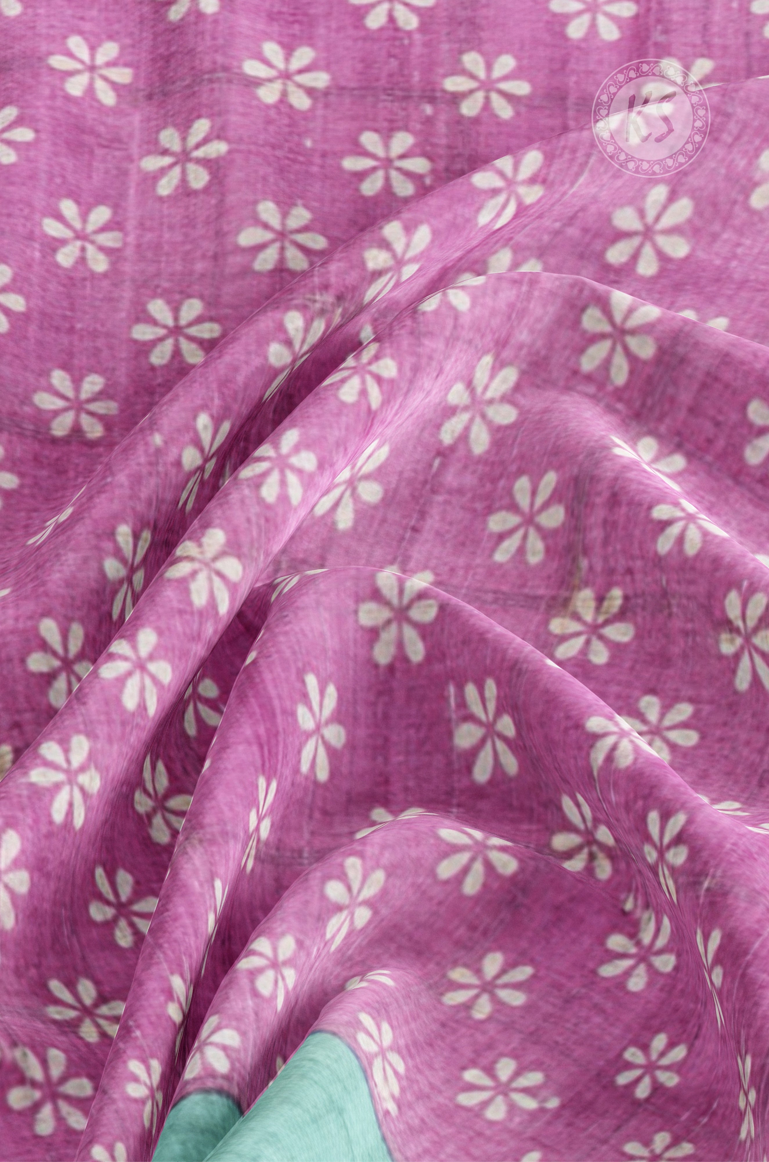 Purple Floral Tussar Saree Pavaanji Border