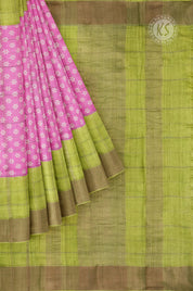 Pink Floral Tussar Saree with Paavanji Saree