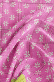 Pink Floral Tussar Saree with Paavanji Saree