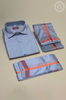 3P Grey Veshti Set With Copper Jari