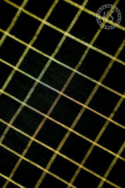 Black checks rawsilk blouse material