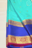 Sky Blue Mysore Silk Saree with Floral Butta