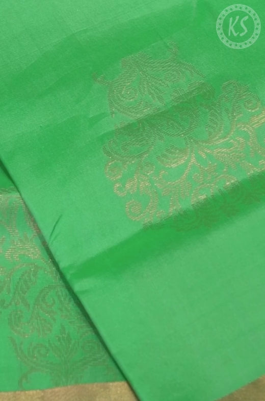Pista Green Floral Butta soft silk Saree