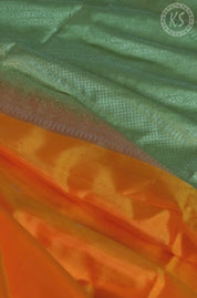 Orange Soft Silk Saree with Floral Butta