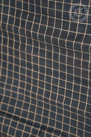 Black checks rawsilk blouse material