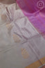 Grey Soft Silk Saree with Floral Butta